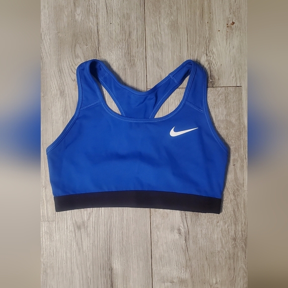 Nike Dri- Fit Women's Royal Blue Racerback Sports Bra Crop Top Tank Size Medium - Picture 2 of 4